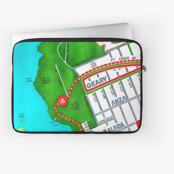 San Francisco map - Outer Richmond Laptop Sleeve