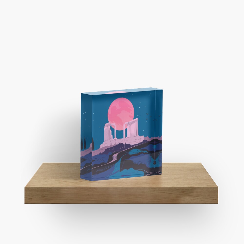 Temple of Poseidon at Sounion Acrylic Block