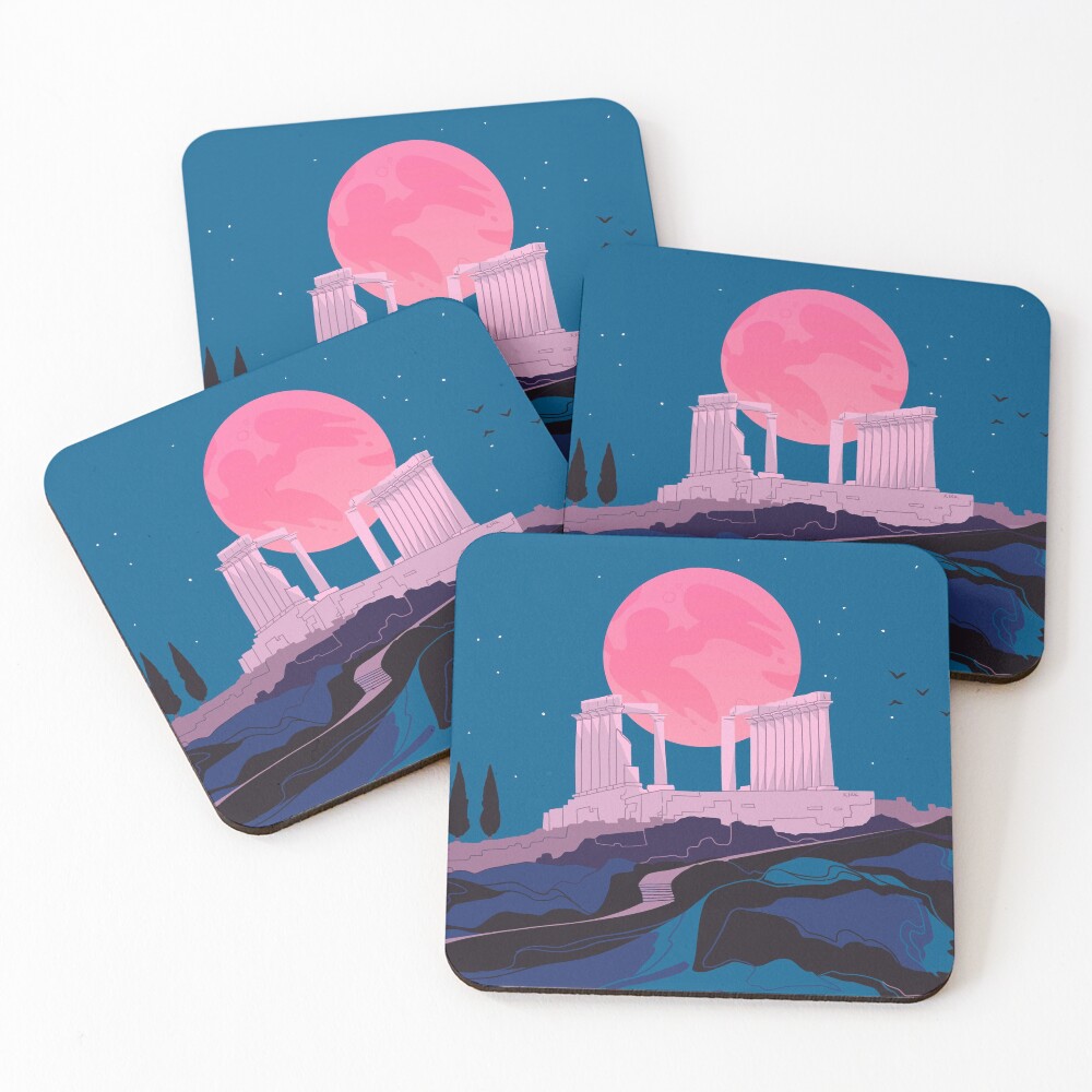 Temple of Poseidon at Sounion Coasters (Set of 4)