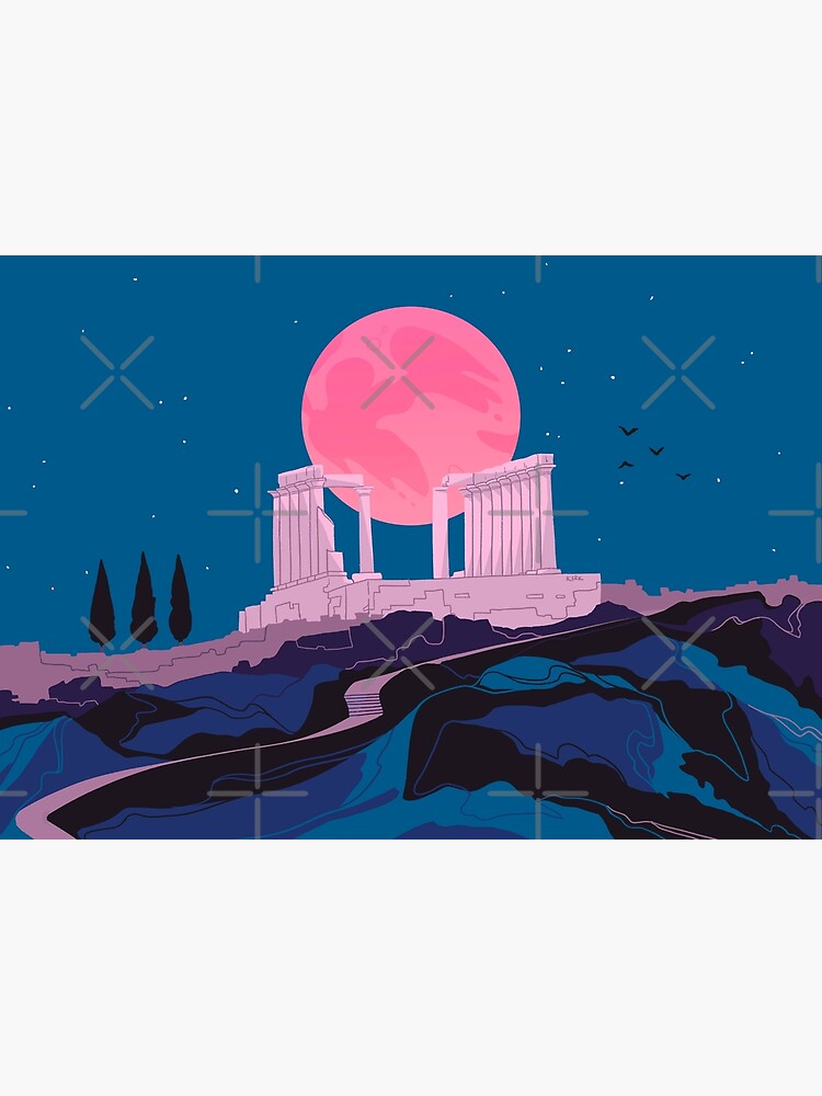 Thumbnail 3 of 3, Art Print, Temple of Poseidon at Sounion designed and sold by flaroh.