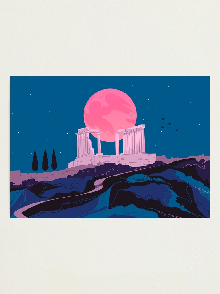 Alternate view of Temple of Poseidon at Sounion Photographic Print