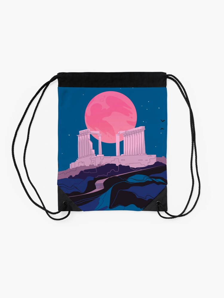 Alternate view of Temple of Poseidon at Sounion Drawstring Bag