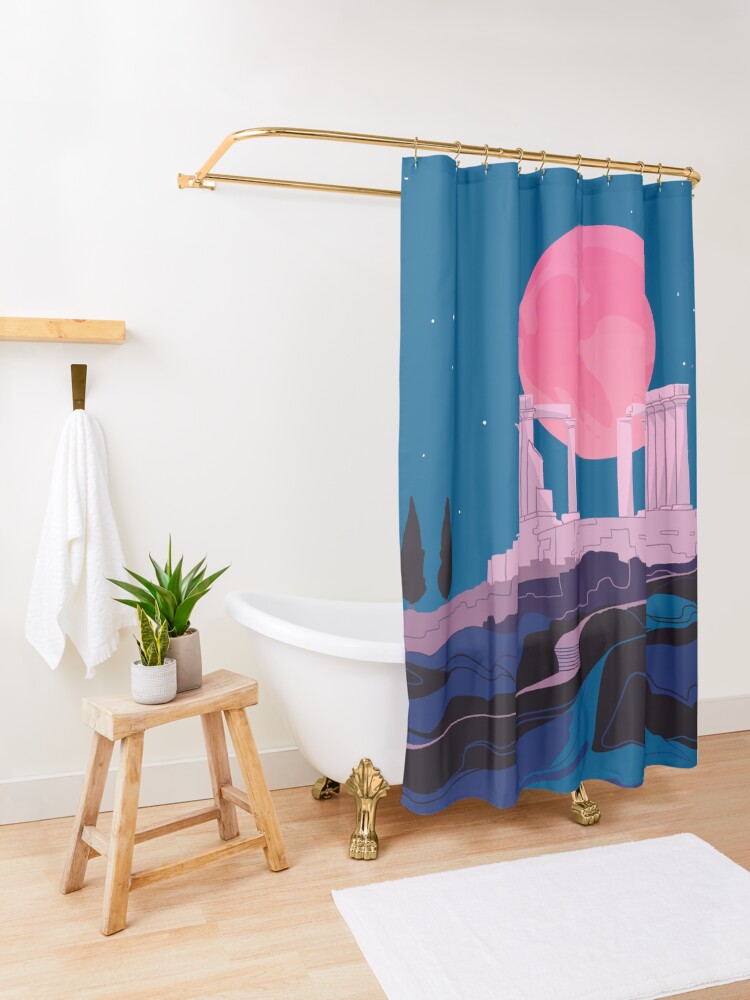 Alternate view of Temple of Poseidon at Sounion Shower Curtain