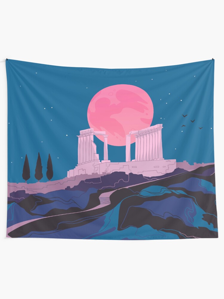 Alternate view of Temple of Poseidon at Sounion Tapestry