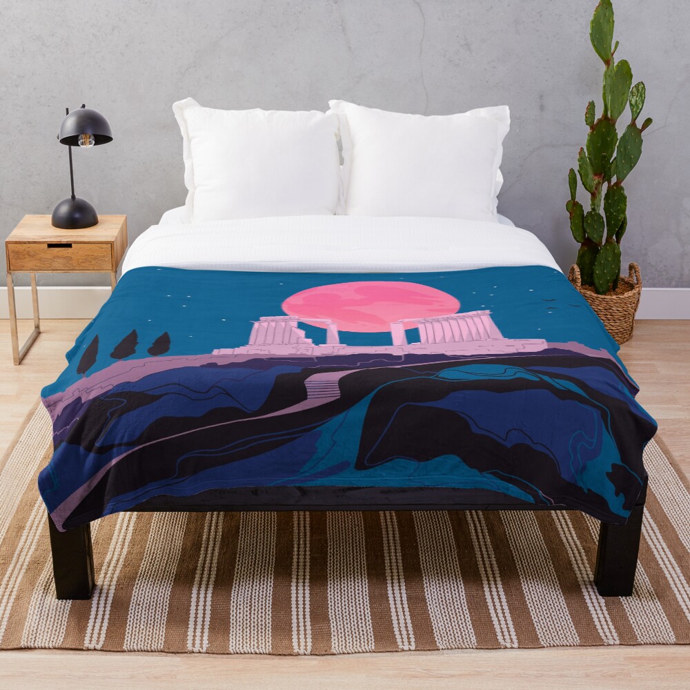 Temple of Poseidon at Sounion Throw Blanket