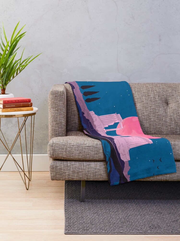 Alternate view of Temple of Poseidon at Sounion Throw Blanket