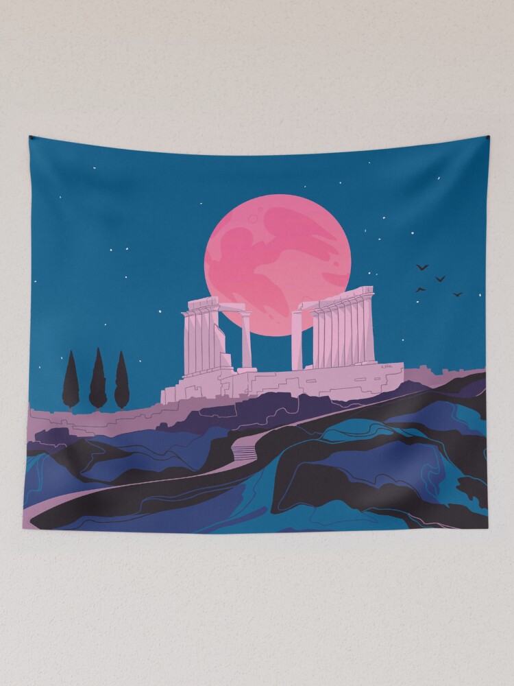 Alternate view of Temple of Poseidon at Sounion Tapestry