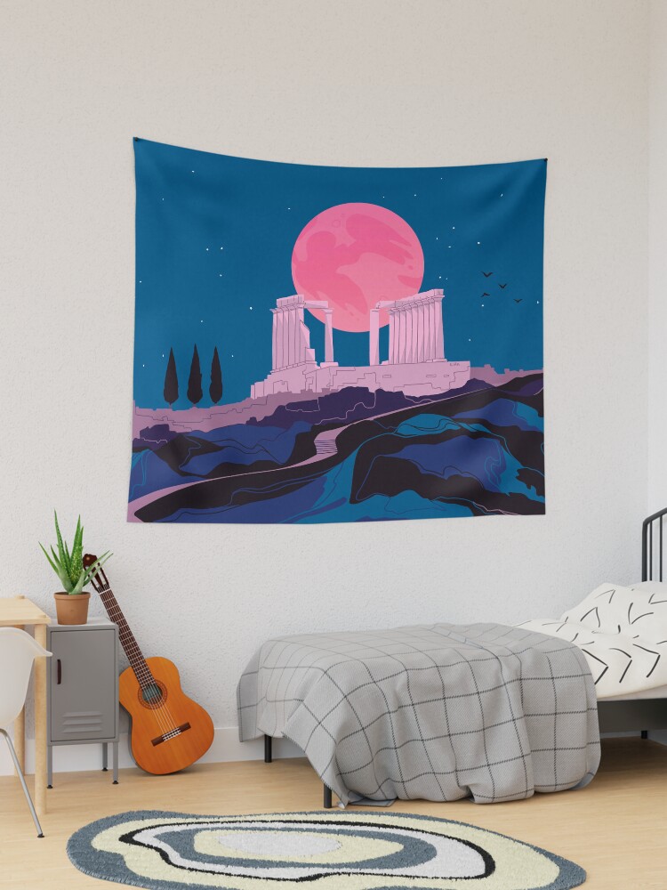Thumbnail 1 of 3, Tapestry, Temple of Poseidon at Sounion designed and sold by flaroh.