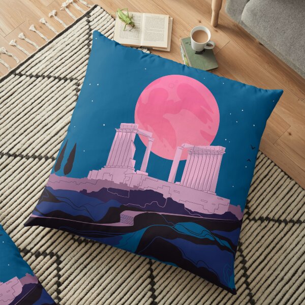 Temple of Poseidon at Sounion Floor Pillow