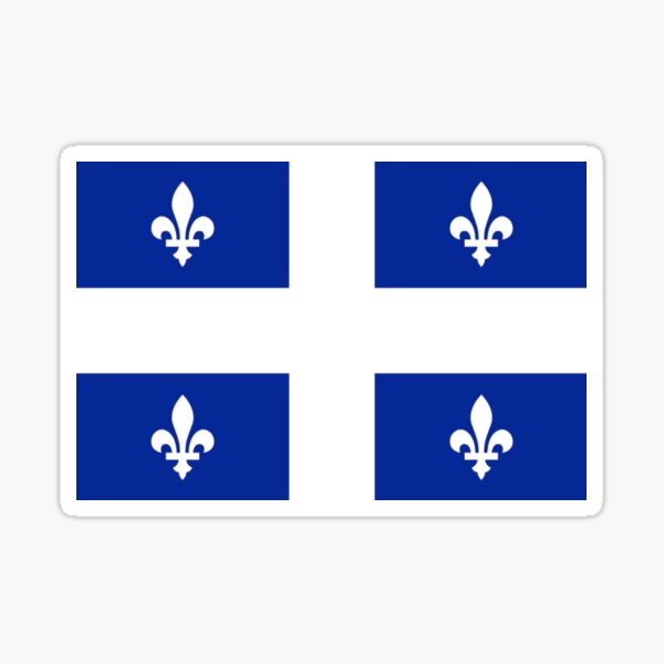 Item preview, Quebec flag sticker designed and sold by Lingo Shop.