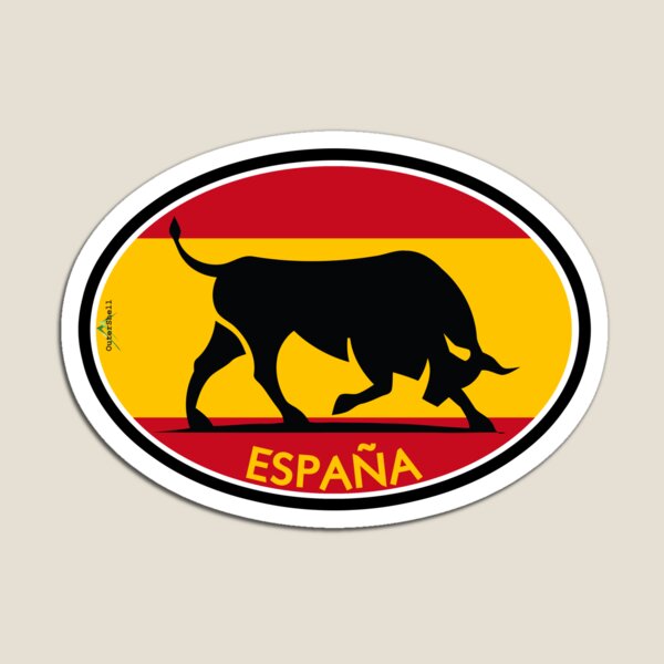 Item preview, SPAIN Espana Spanish Bull Flag Oval Style 04 Sticker designed and sold by OuterShellUK.