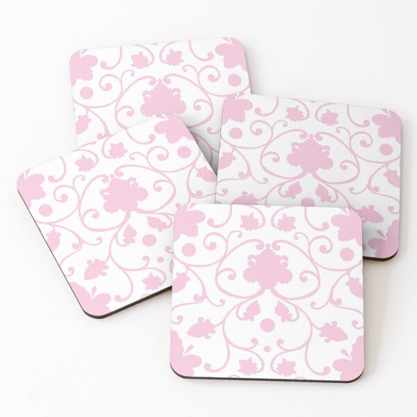 Item preview, Delicate pattern with pink flowers and curls designed and sold by fiolika.
