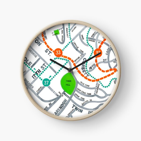 San Francisco map - Ashbury Heights Clock