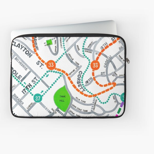 San Francisco map - Ashbury Heights Laptop Sleeve