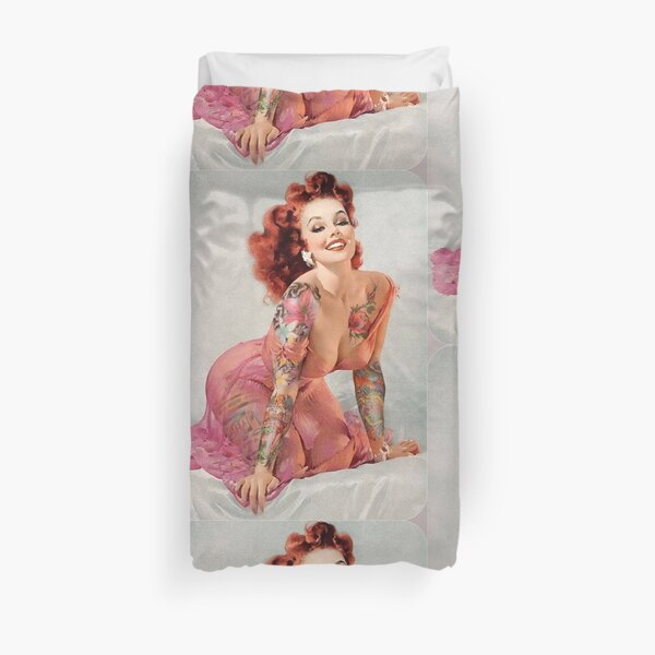 Tattoo Pin-Up Girl Duvet Cover