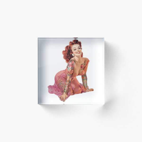 Tattoo Pin-Up Girl Acrylic Block
