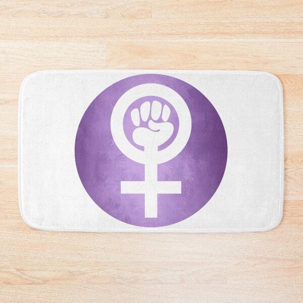 Item preview, Feminist symbol with fist (white on violet background) designed and sold by WesternExposure.