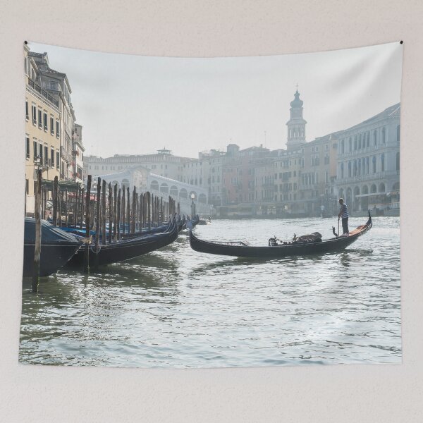 Item preview, Venetian Gondolier in the Soft Morning Mist - Quintessential Grand Canal Venice Italy designed and sold by Georgia Mizuleva.
