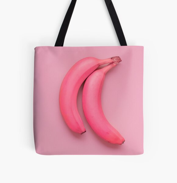 Extravagante pinke Bananen Allover-Print Tote Bag