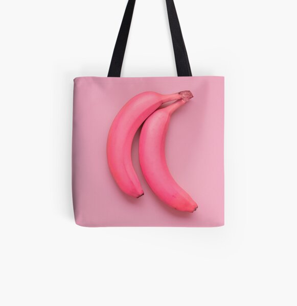 Extravagante pinke Bananen Allover-Print Tote Bag