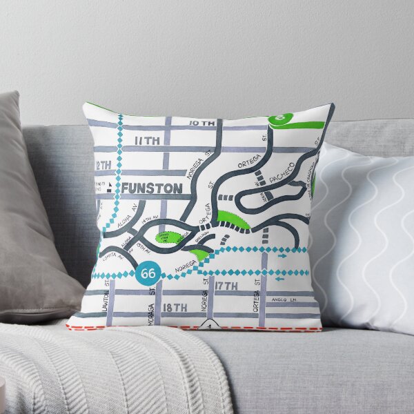 San Francisco map - Golden Gate Heights Throw Pillow