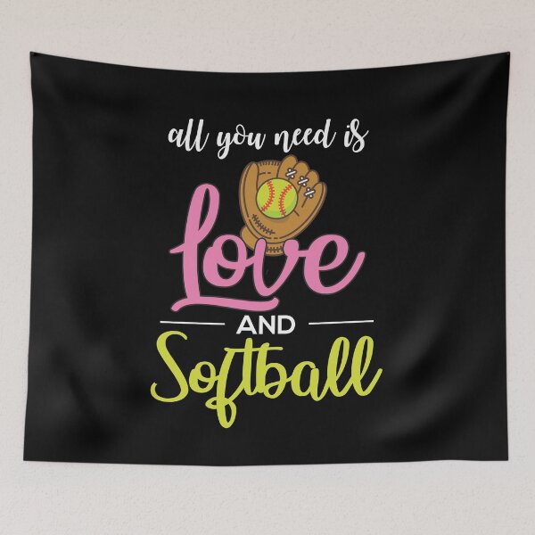 Item preview, All You Need Is Love And Softball Trendy Girls Sports Gift designed and sold by PremiumDesignz.
