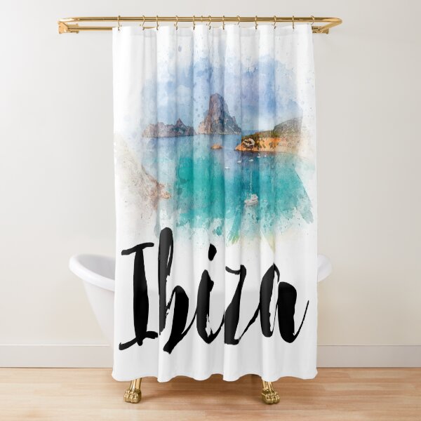 Watercolor Ibiza Shower Curtain
