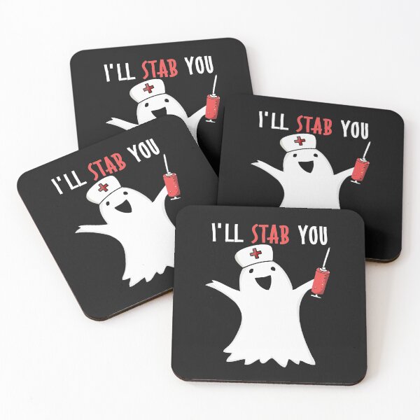 Item preview, I will stab you nurse ghost with syringe, Halloween nursing humor gifts for nurses  designed and sold by alenaz.
