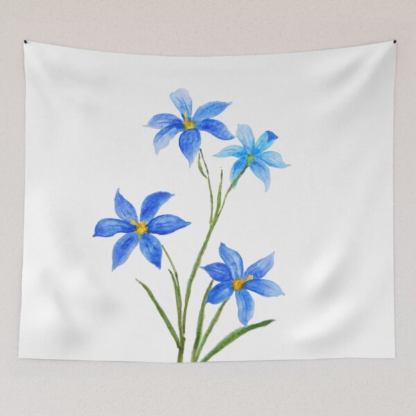 Item preview, hand painted dotted blue eyes grass flower watercolor  designed and sold by SelenePaintings .