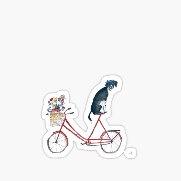dog on the bike Sticker