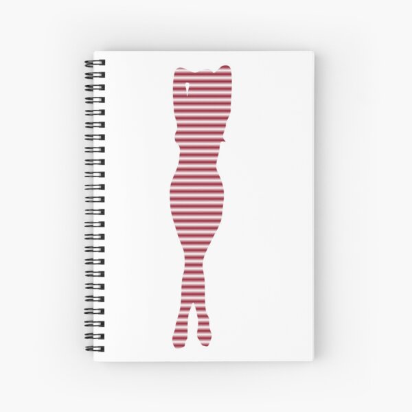 #Woman #Body #Silhouette #Clipart, anatomy, cute, sensuality, sex symbol, striped, elegance, design Spiral Notebook