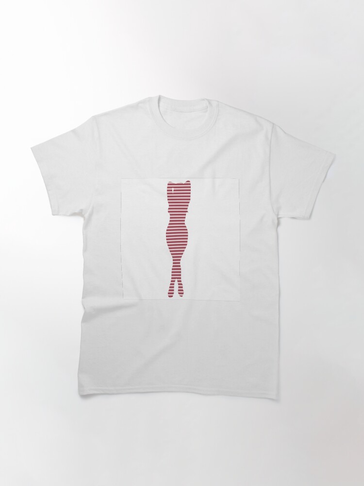 Alternate view of #Woman #Body #Silhouette #Clipart, anatomy, cute, sensuality, sex symbol, striped, elegance, design Classic T-Shirt