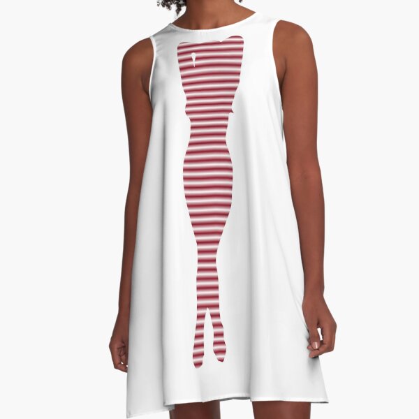 #Woman #Body #Silhouette #Clipart, anatomy, cute, sensuality, sex symbol, striped, elegance, design A-Line Dress