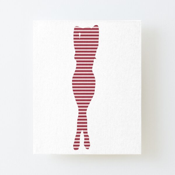 #Woman #Body #Silhouette #Clipart, anatomy, cute, sensuality, sex symbol, striped, elegance, design Canvas Mounted Print