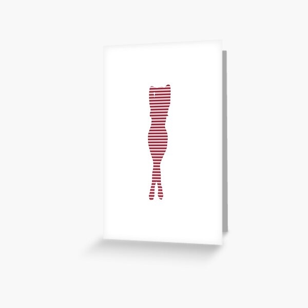 #Woman #Body #Silhouette #Clipart, anatomy, cute, sensuality, sex symbol, striped, elegance, design Greeting Card