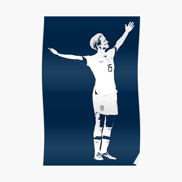 Megan Rapinoe La pose de la victoria - Plantilla blanca Póster