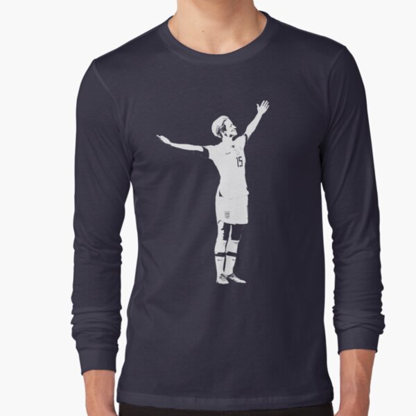 Megan Rapinoe The Victory Pose - White Stencil Long Sleeve T-Shirt