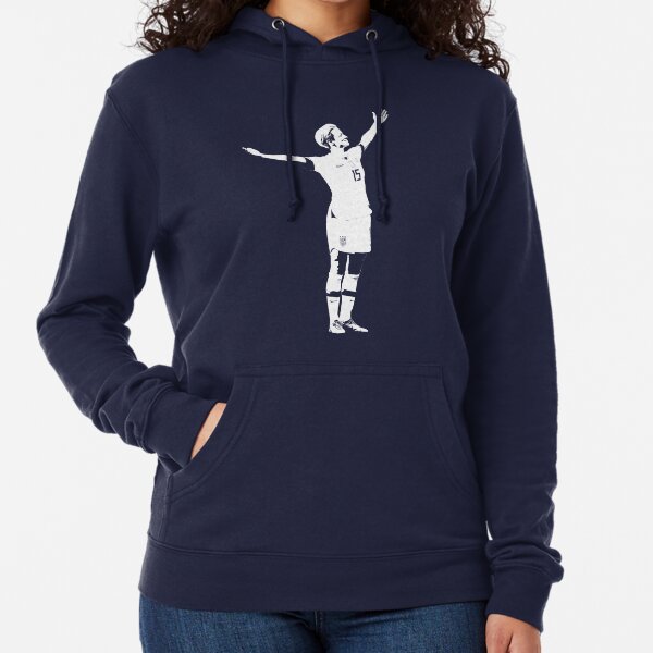 Megan Rapinoe The Victory Pose - White Stencil Lightweight Hoodie
