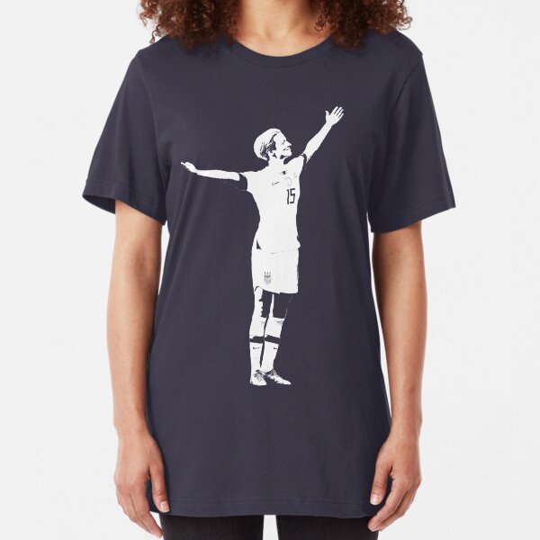 Megan Rapinoe The Victory Pose - White Stencil Slim Fit T-Shirt