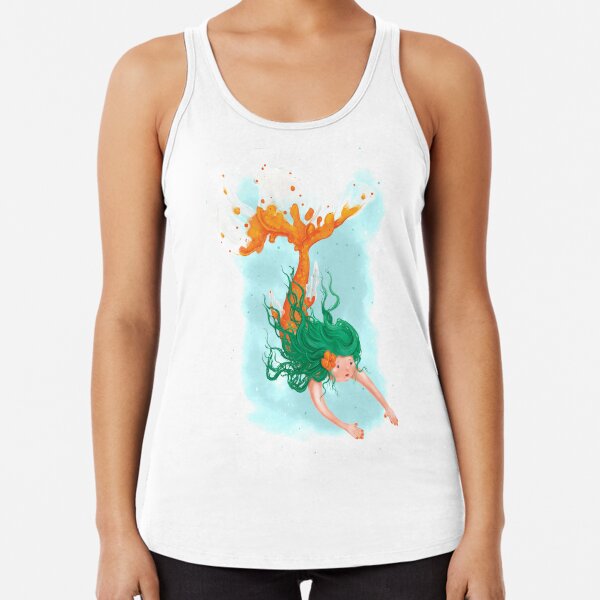 Orange Koi Mermaid Racerback Tank Top