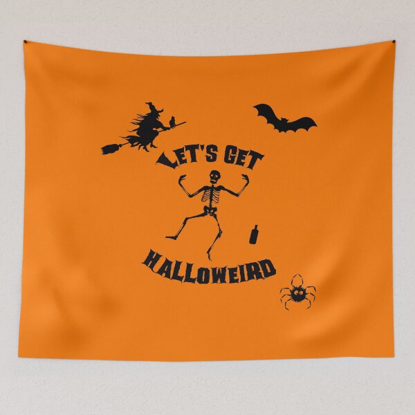 Item preview, Halloween HALLOWEIRD skeleton dancing witch spider bat designed and sold by kailukask.