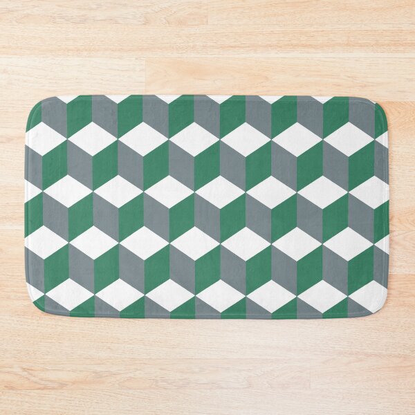 Item preview, Isometric Cube Pattern Green Grey Geometric Art designed and sold by taiche.