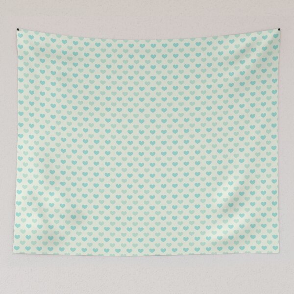 Item preview, Pastel Blue Greenish Mint Love Heart Pattern designed and sold by ShineEyePirate.