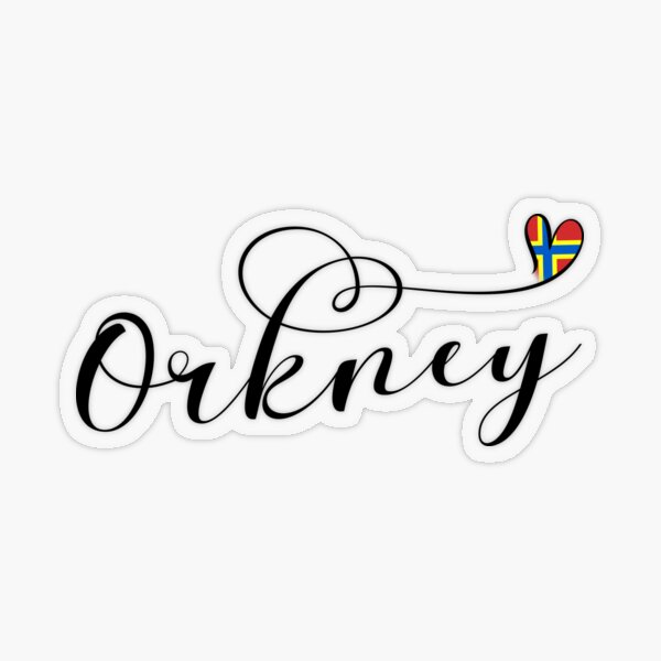 Orkney Flag in Heart, Scotland Transparent Sticker