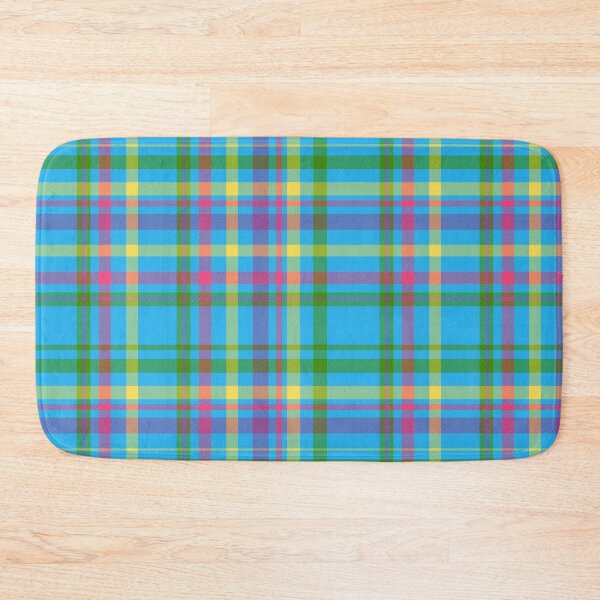 Item preview, Bright blue anf pink checked plaid pattern - summer picnic designed and sold by Julia Rudens.