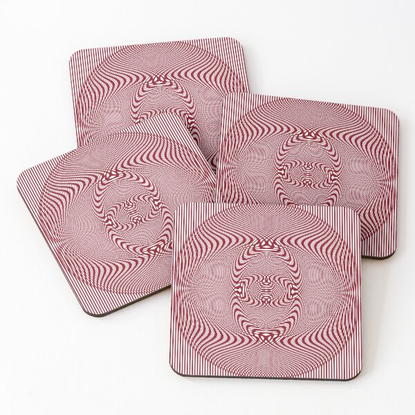 #Pattern, #abstract, #design, #illustration, geometry, illusion, intricacy, art Coasters (Set of 4)