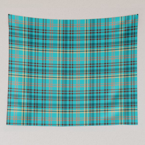 Item preview, Bright blue checked plaid pattern designed and sold by Julia Rudens.