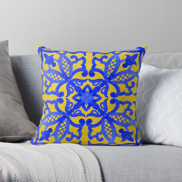 Portuguese azulejo tiles. Throw Pillow