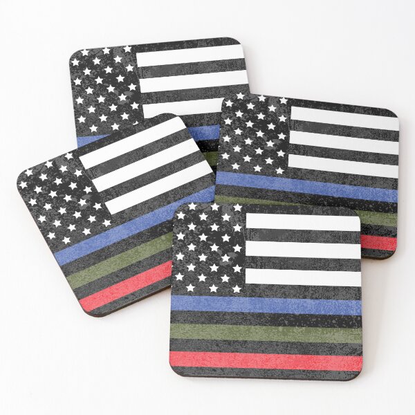 Item preview, Police, Military and Fire Flag (Version 3) designed and sold by CM-PD.