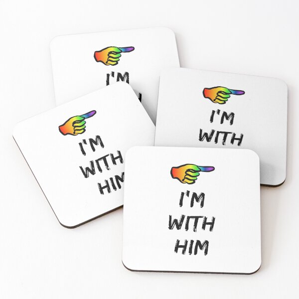 Item preview, I'm With Him, LGBT gay pride designed and sold by claudiasartwork.
